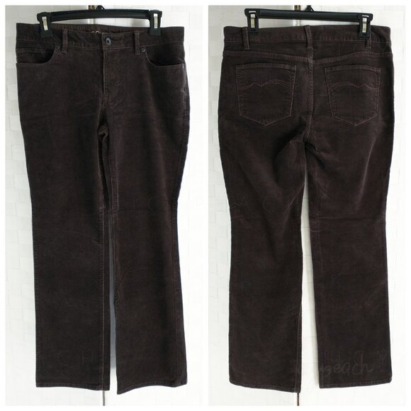 Sonoma Corduroy Pants Sz 8 Petite Brown Mid Rise Demi Bootcut Classic Equestrian - Picture 4 of 14
